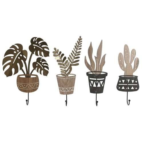 Zidna vješalica Home ESPRIT Prirodno Metal Drvo MDF 16 x 4 x 30 cm (4 kom.) Cijena