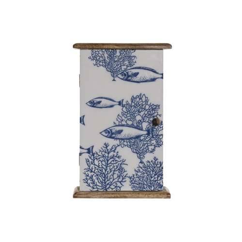 Ormar za ključeve Home ESPRIT Plava Bijela Prirodno 18 x 7,5 x 28 cm Cijena