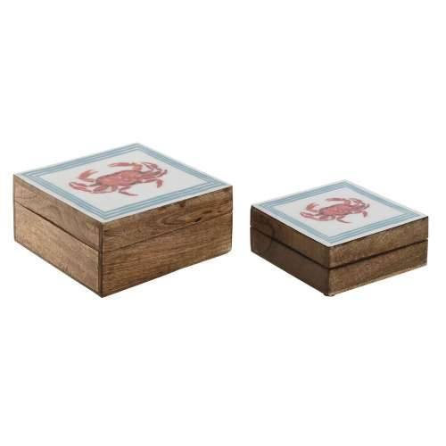 Kutija za nakit Home ESPRIT Pisana Drvo Manga 17,5 x 17,5 x 8 cm (2 kom.) Cijena