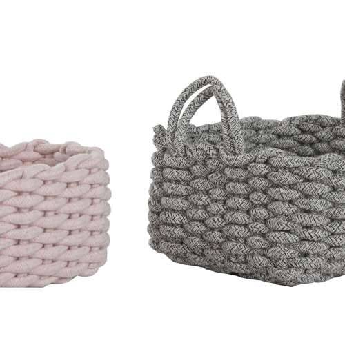 Set košara Home ESPRIT Bež Siva Roza Uže (3 Dijelovi) (3 kom.) Cijena