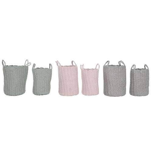 Set košara Home ESPRIT Zelena Siva Roza Uže (2 Dijelovi) (3 kom.) Cijena