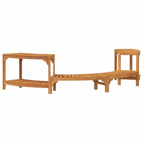Okruženje za Hot Tub Poluokruglo 272x120.5x55.5 cm Čvrsto Drvo Akacije Cijena