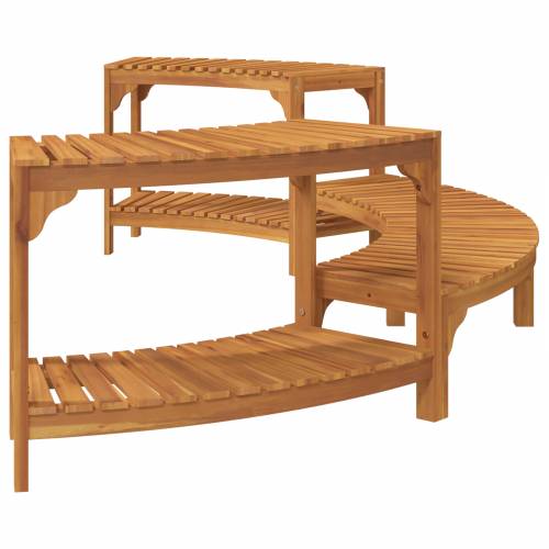 Okruženje za Hot Tub Poluokruglo 272x120.5x55.5 cm Čvrsto Drvo Akacije Cijena