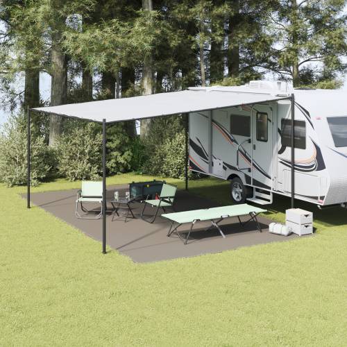 Cerada za šator Svjetlosiva Poliester 400 x 700 cm Izdržljivo Cijena