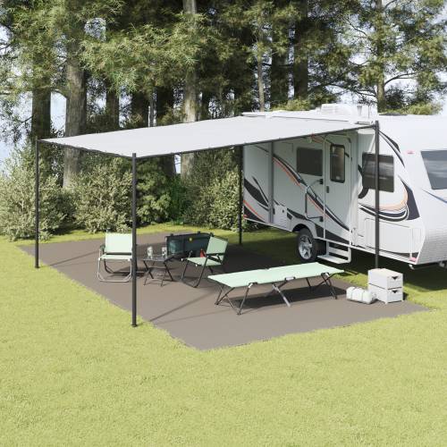 pokrivač za šator Svijetlosivi Poliester 400 x 800 cm Sklopiv Cijena