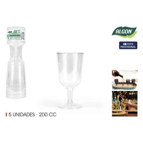 Čaša za vino Algon 200 ml 5 Dijelovi (24 kom.) Cijena