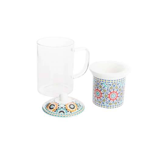 Šalica s Filtrom za Čaj DKD Home Decor Pisana Oranžna Pločoca Arap 300 ml (2 kom.) Cijena