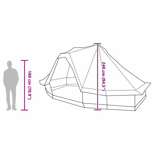 Obiteljski Zeleni Vodootporan Tipi Šator za 6 Osoba Cijena