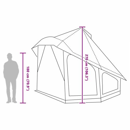 Obiteljski tipi šator Zeleni za 6 osoba Vodootporan Cijena