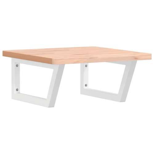 Zidna polica za Lavabo - Umivaonik od čelika i masivne bukovine - Smeđa i bijela 50 x 50 x 2.5 cm 1 Trapez Cijena