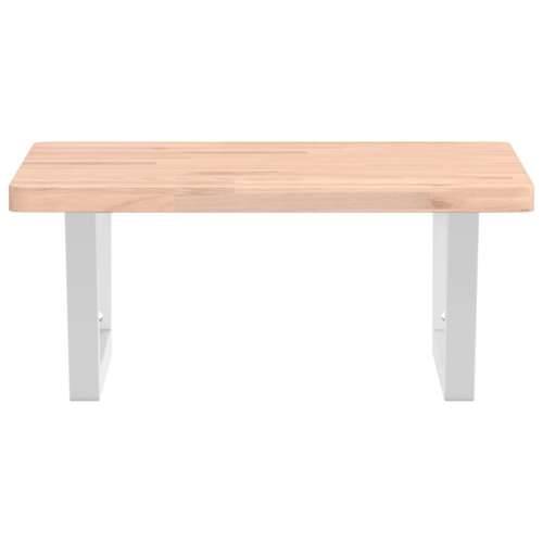 Zidna polica za Lavabo - Umivaonik od čelika i masivne bukovine - Smeđa i bijela 50 x 50 x 2.5 cm 1 Trapez Cijena