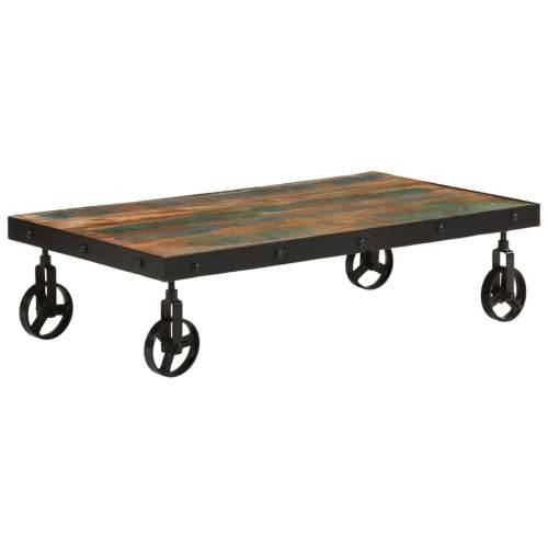 Stolić za kavu s kotačima 100x55x26 cm masivno obnovljeno drvo - 100 x 55 x 26 cm 1 masivno obnovljeno drvo Cijena