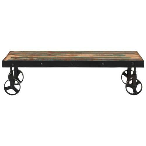 Stolić za kavu s kotačima 100x55x26 cm masivno obnovljeno drvo - 100 x 55 x 26 cm 1 masivno obnovljeno drvo Cijena
