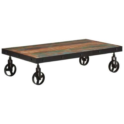 Stolić za kavu s kotačima 100x55x26 cm masivno obnovljeno drvo - 100 x 55 x 26 cm 1 masivno obnovljeno drvo Cijena
