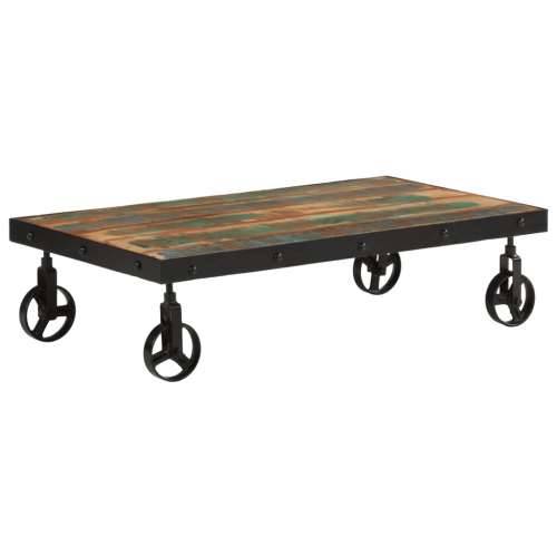 Stolić za kavu s kotačima 100x55x26 cm masivno obnovljeno drvo - 100 x 55 x 26 cm 1 masivno obnovljeno drvo Cijena