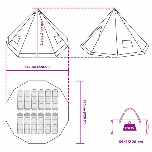 Obiteljski tipi šator sivi i narančasti vodootporan za 12 osoba Cijena