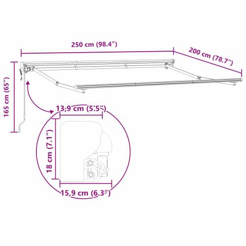 električna polu-kasetna okvira tenda Cijena