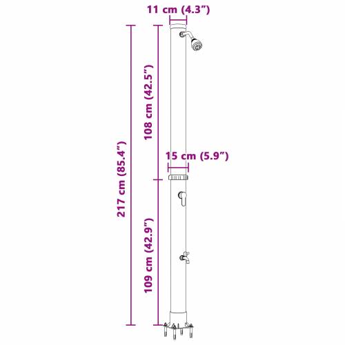 vanjski solarni tuš s slavinom 217 cm 20 L Cijena