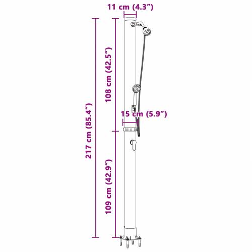 vanjski solarni tuš s ručnom tuš sestricom 217 cm 20 L Cijena