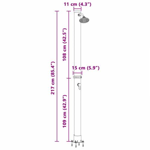 Vanjski Solarni Tuš 217 cm 20 L Cijena