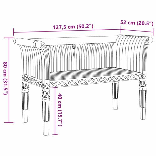 Vrtna klupa 127.5x52x80 cm Masivna tikovina Cijena