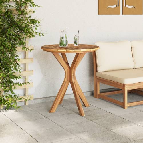 vrtni bistro stol Ø70x75 cm čvrsta tikovina Cijena