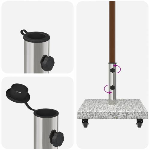 baza za suncobran s kotačima za Ø38/48mm šipke sivi granit 30 kg kvadratna Cijena