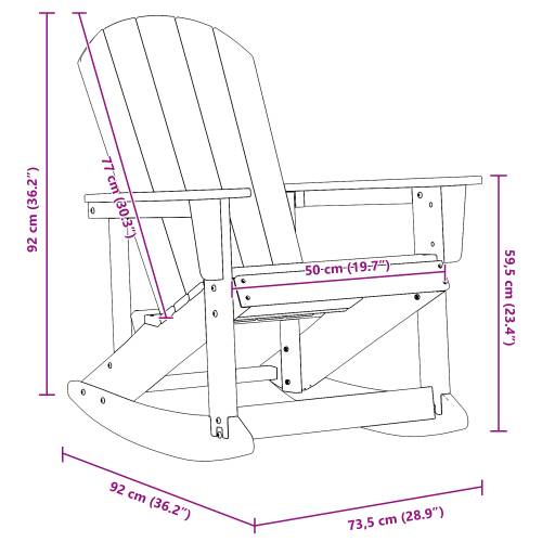 Navy plava Adirondack ljuljačka 73.5x92x90 cm HDPE Cijena