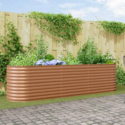 Povišeni krevet za sadnju Drveni efekt Metal 320 X 80 X 81 cm Cijena