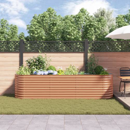 Povišeni krevet za sadnju Drveni efekt Metal 320 X 80 X 81 cm Cijena