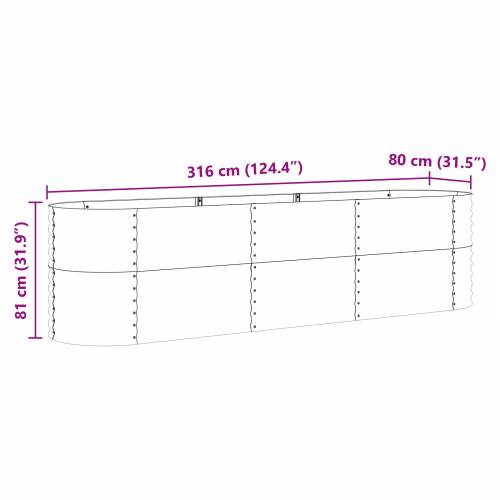 Povišeni krevet za sadnju Drveni efekt Metal 320 X 80 X 81 cm Cijena