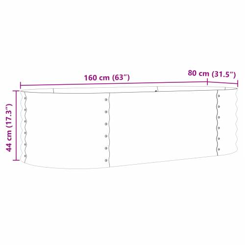 Smeđi Povišeni Vrtni Krevet s Izgledom Drva 160x80x44 cm Čelik Cijena