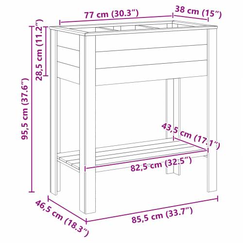 Stalak za biljke 85x46x94 cm Impregnirano drvo bor Cijena