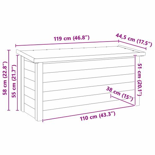 Kutija za skladištenje 44x119x57 cm Impregnirano drvo bor Cijena