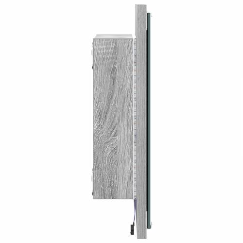 LED Ogledalo za Kupaonicu Siva Sonoma 40x8.5x37 cm Obrađena Drvo Cijena