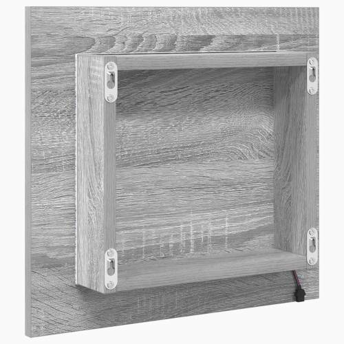 LED Ogledalo za Kupaonicu Siva Sonoma 40x8.5x37 cm Obrađena Drvo Cijena