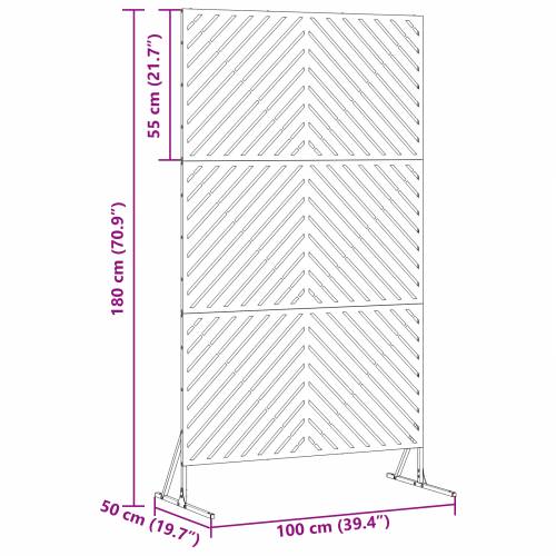 Ekran za privatnost 100x50x180 cm od galvaniziranog čelika Cijena
