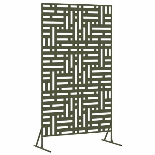 Zaslon privatnosti u maslinastoj boji, 100x50x180 cm, čelik Cijena