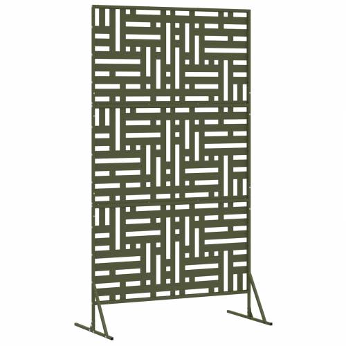 Zaslon privatnosti u maslinastoj boji, 100x50x180 cm, čelik Cijena