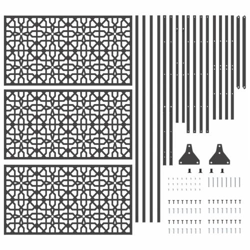 Crni Ekran za Privatnost 100x50x180 cm Čelik Cijena