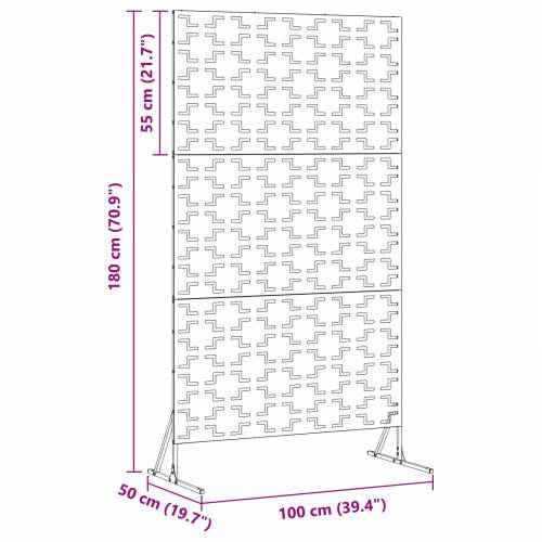 Zaslon za Privatnost Crni 100x50x180 cm Čelik Cijena