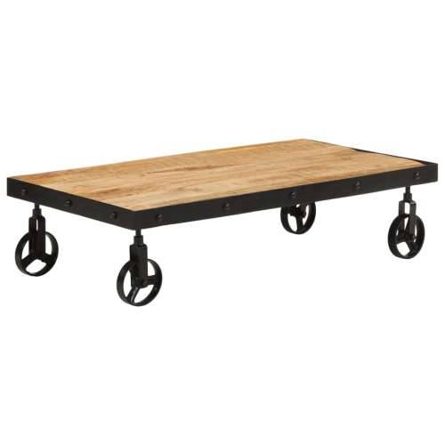 Stolić za kavu s kotačima od masivnog drva manga 100x55x26 cm - 100 x 55 x 26 cm 1 masivno drvo manga Cijena