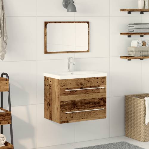 Kabinet za Lavabo - Umivaonik s ugrađenim umivaonikom Stari drvo Cijena