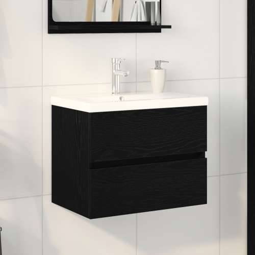 Kuhinja Ormar s Ugrađenim Lavabo - Umivaonikom Crni Hrast MDF, Kuhinja Ormar Crni Hrast 60 x 38.5 x 45 cm MDF Cijena
