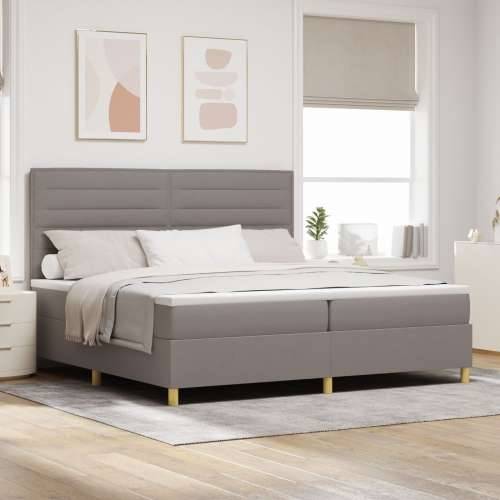 krevet s kutijom i madracem taupe 200x200 cm tkanina Cijena