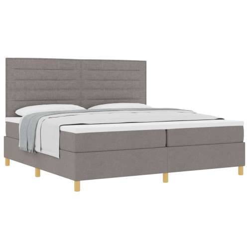 krevet s kutijom i madracem taupe 200x200 cm tkanina Cijena