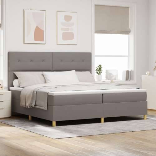 Box Spring krevet s madracem Taupe 200x200 cm Tkanina Cijena
