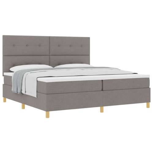 Box Spring krevet s madracem Taupe 200x200 cm Tkanina Cijena