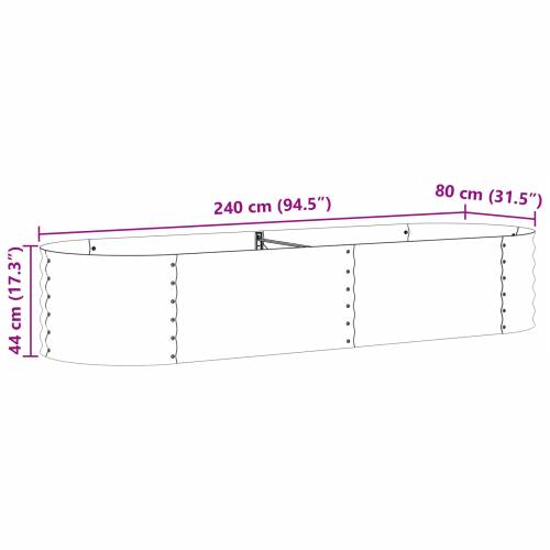 Povišeni vrtni krevet smeđi s izgledom drva 240x80x44 cm čelik Cijena
