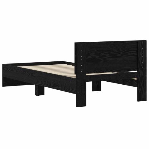 okvir za krevet bez madraca s uzglavljem Crni hrast 75x190 cm Cijena